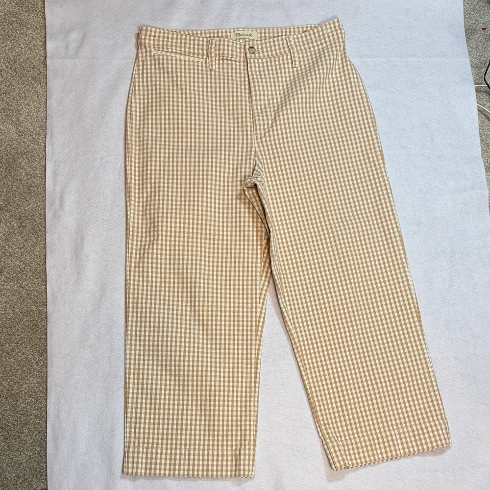 Madewell Women’s Beige Checkered Chinos size 32